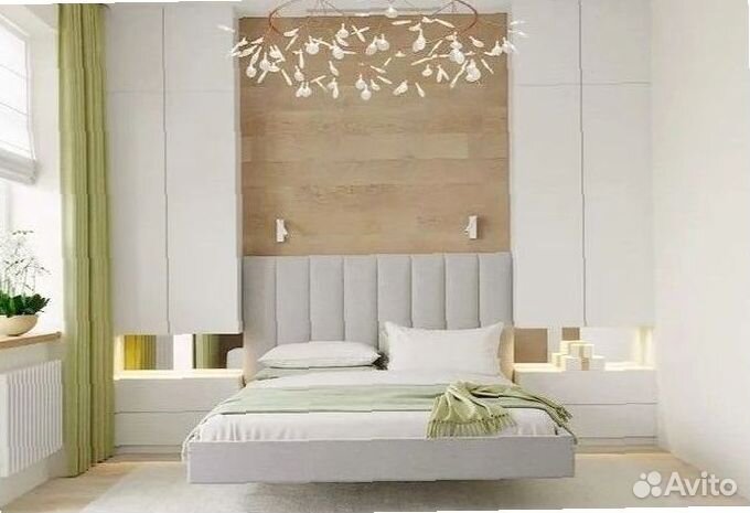 Кровать парящая двуспальная мягкая