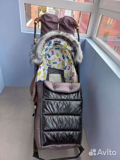 Коляска санки galaxy glory gloss