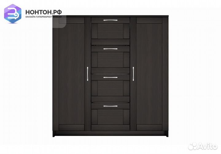 Комод с дверцами Сириус 4 ящика дуб венге