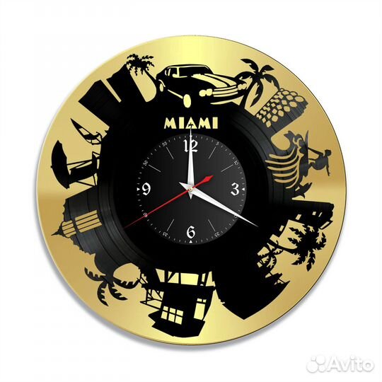 Город Майами, золото №1 часы из винила