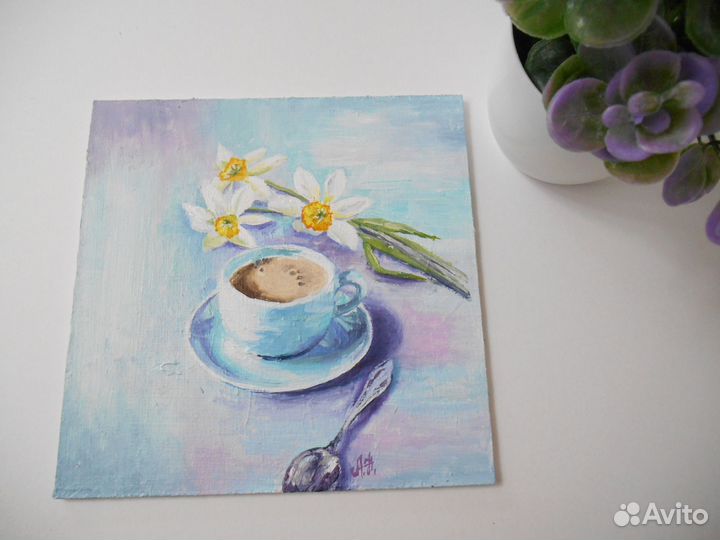 Картина маслом натюрморт 20*20 см