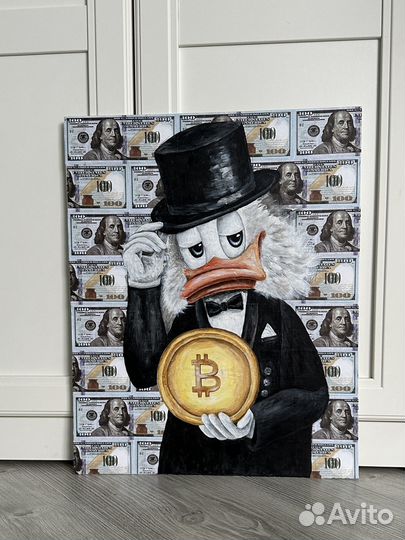 Картина на холсте Скрудж Макдак (акрил)