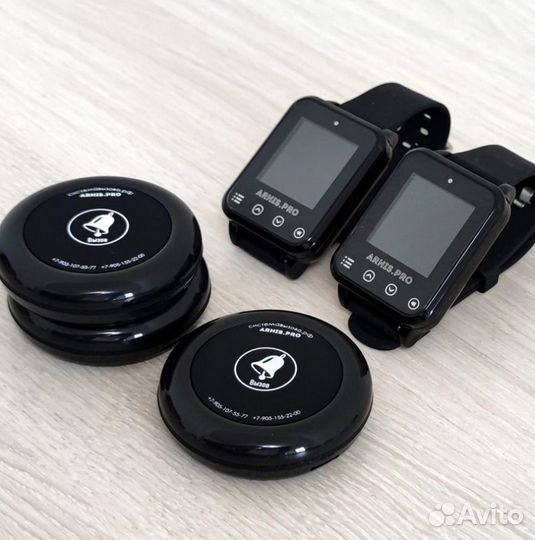 Кнопка вызова официанта и часы Элит сенсорные IP87