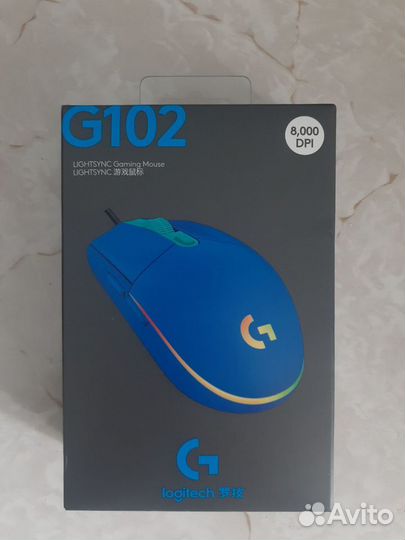 Игровая мышь logitech g102 голубая