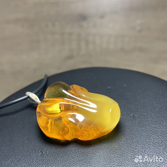 Кулон Подвеска Натуральный Камень Янтарь