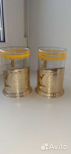 Набор стаканы с подстаканниками