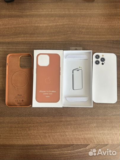 Чехол на iPhone 14 pro max кожаный