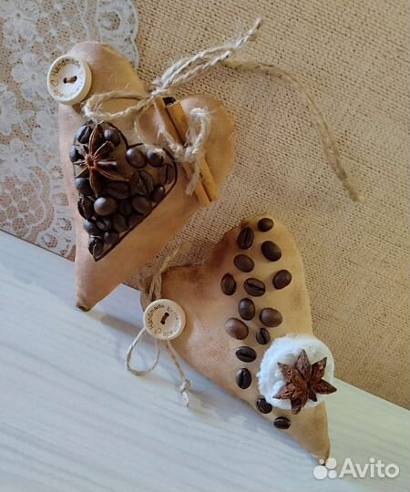 Кофейные сердечки- обереги, сувениры