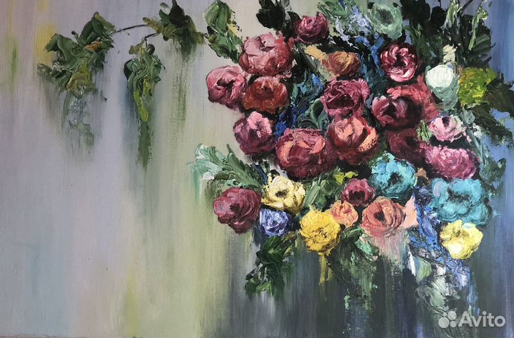 Картина маслом на холсте цветы