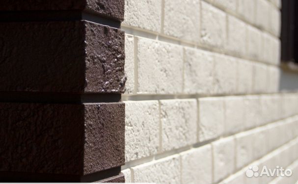 Фасадные панели Состаренный кирпич Молочный