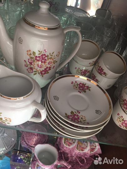 Кофейный сервис фарфор 14 предметов