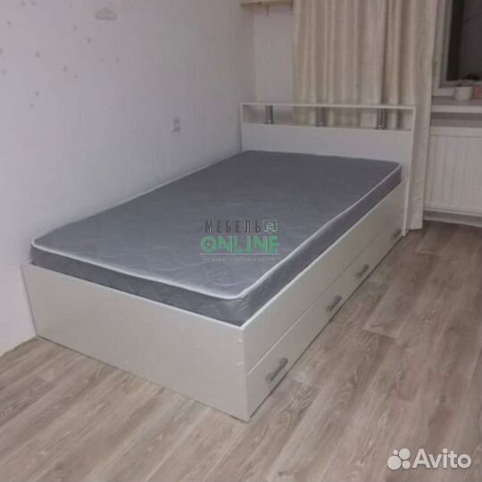 Кровать полутороспальная 120х200 с ящиками