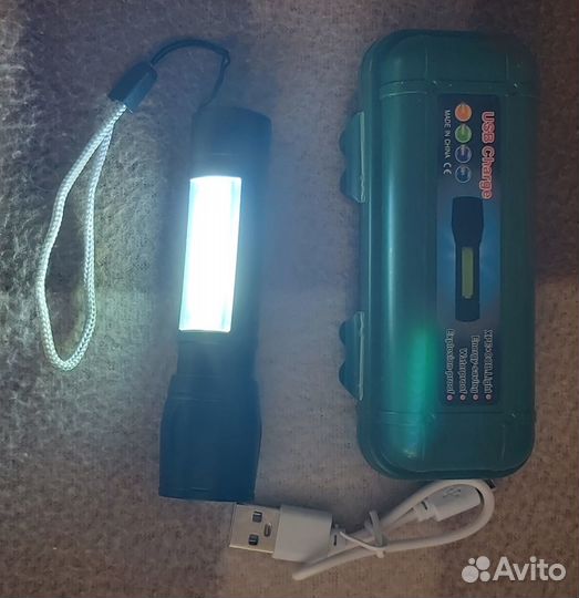 Фонарик + чехол + USB зарядка