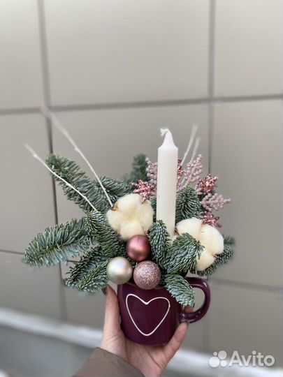 Новогодняя композиция на стол