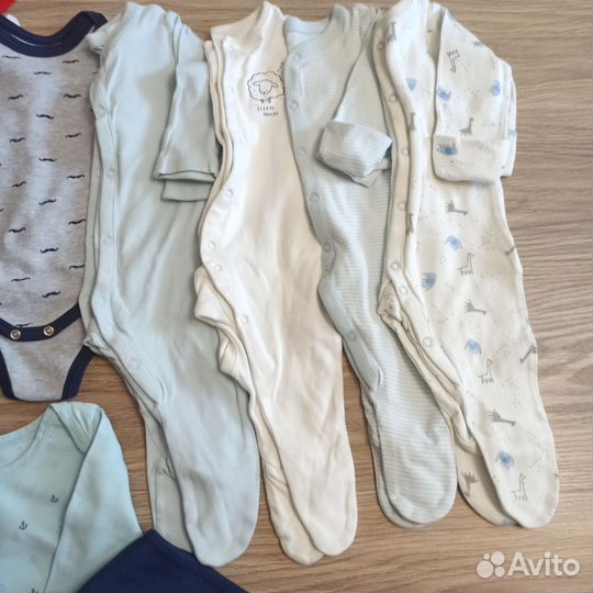 Пакет слипов, боди Mothercare 1-3 мес, 11шт