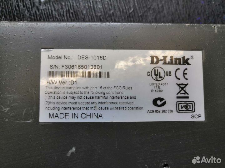 Коммутатор D-link DES-1016D