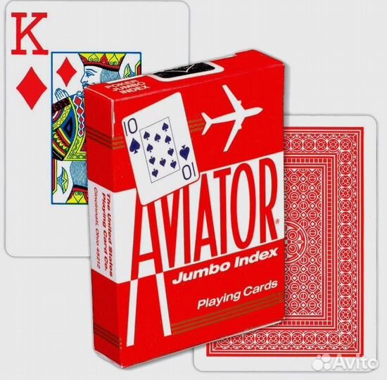 Карты игральные для покера Aviator, крупный индекс