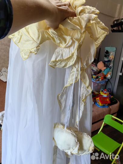 Балдахин + Держатель + бортики 4 шт + простынь