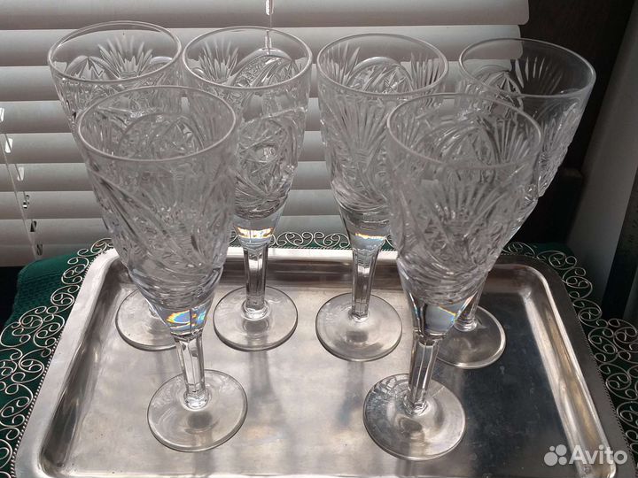 Фужеры хрустальные,стекло для шампанского