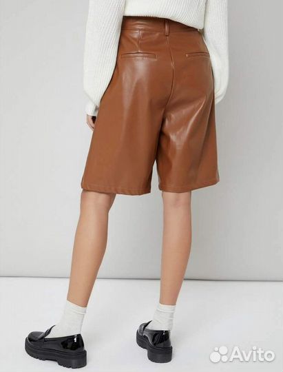 Шорты женские кожаные бермуды XS-S