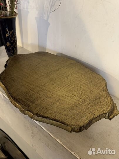 Ваза олово 45 см, поднос флорентийский антикварные