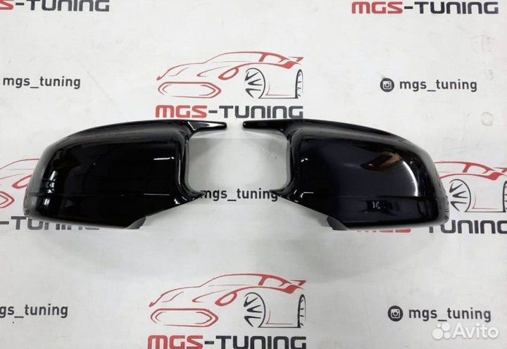 Крышки зеркал BMW M7 F01/F02 черные (Дорест)