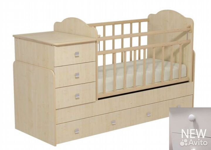 Детская кроватка трансформер с маятником
