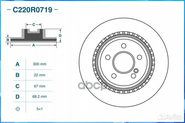 Диск тормозной задний, mercedes-benz C220R0719