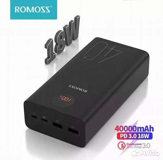 Повербанк Zeus от Romoss на 40000mAh