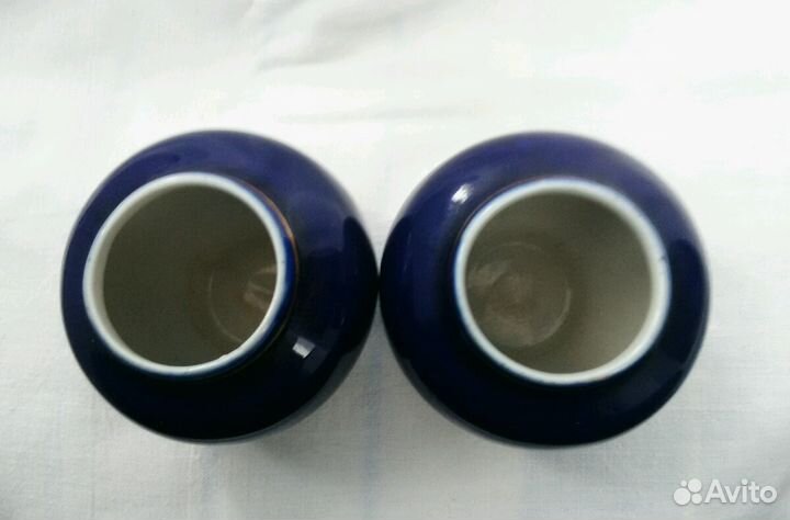 Ваза фарфоровая, кобальт, гжель, СССР, h6,5 см