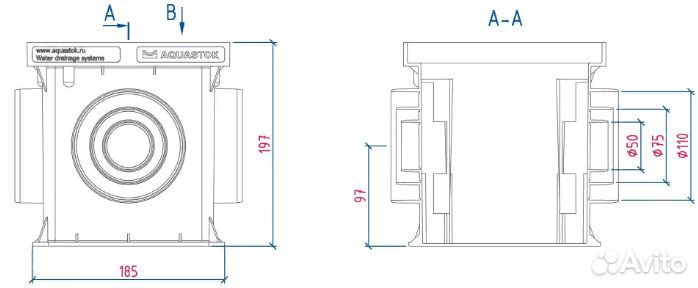 Дождеприемник пластиковый 20х20см