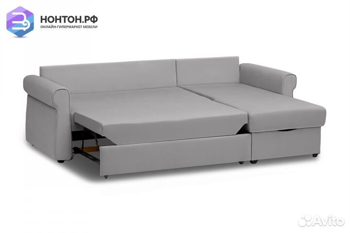 Диван угловой дельфин Лира серый