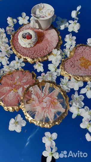 Изделия из эпоксидной смолы, подстаканники подарок