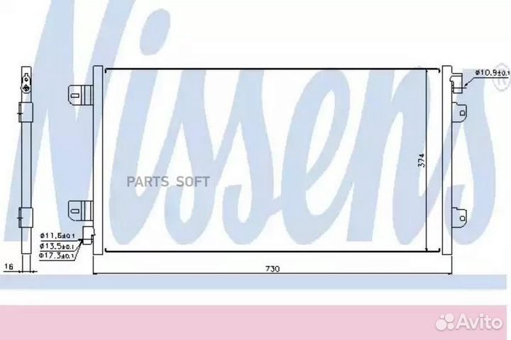 Радиатор кондиционера nissan interstar (2002) 2.5