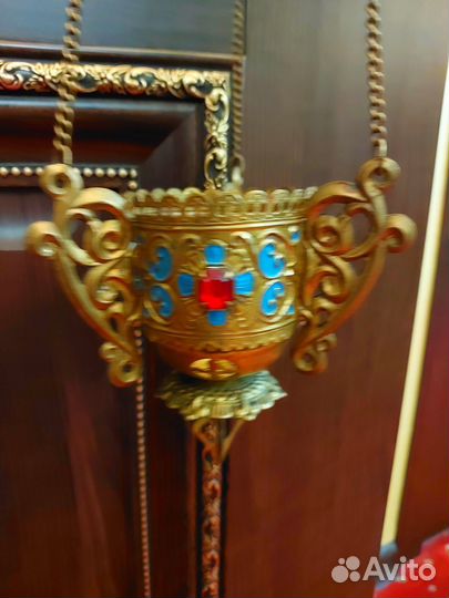 Старинная лампада подвесная