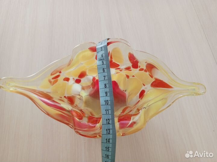 Конфетница цветное стекло СССР