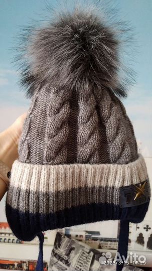 Шапка и снуд зимние для мальчика на 2-3 года новые