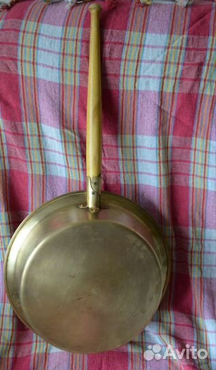 Латунный таз с ручкой для варенья СССР Кольчугино