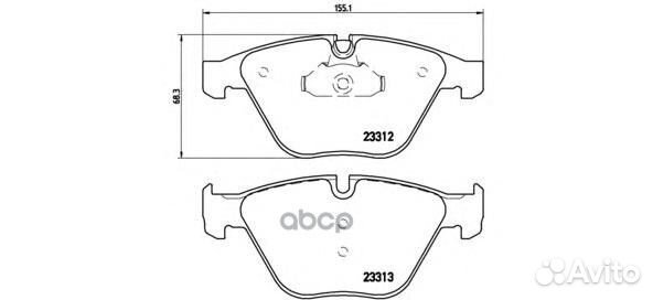Колодки тормозные дисковые перед P06054 Brembo