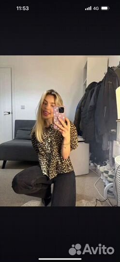Рубашка блузка леопард