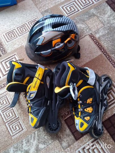 Роликовые коньки детские,шлем в комплекте
