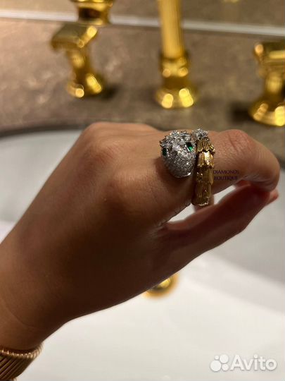 Кольцо bvlgari serpenti золото 750, бриллианты