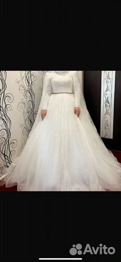 Свадебное платье 44 46 бу