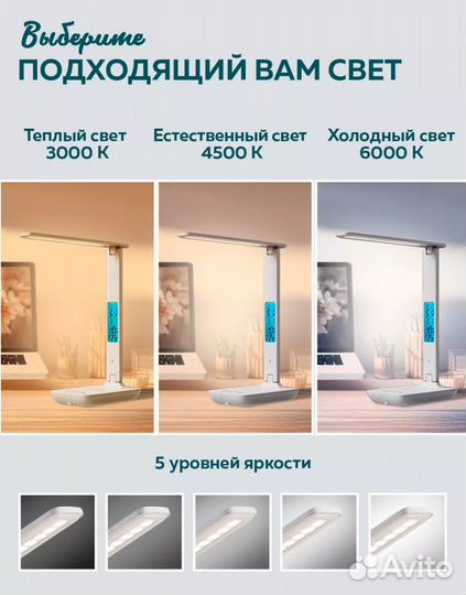 Настольная LED лампа новая