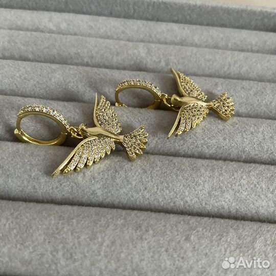 Птица Феникс роскошные серьги