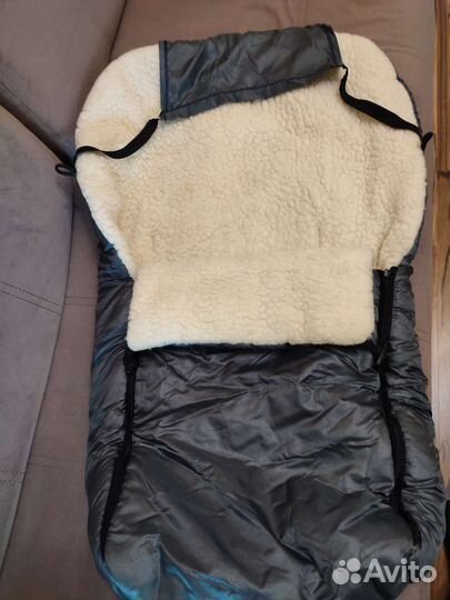 Зимний конверт в коляску на овчине