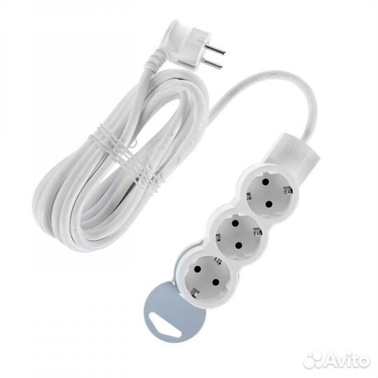 Удлинитель бытовой 3 розетки с заземлением 3х1.5 м