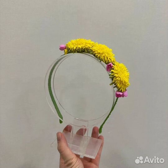 Ободок с цветами для девочки