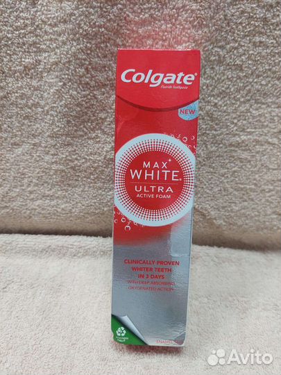 Зубная паста Colgate max white ultra active foam