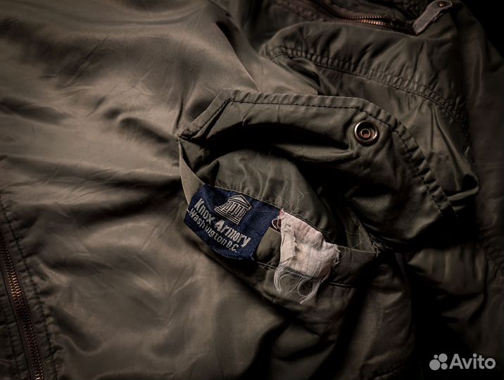 Винтажный дутый бомбер ма-1